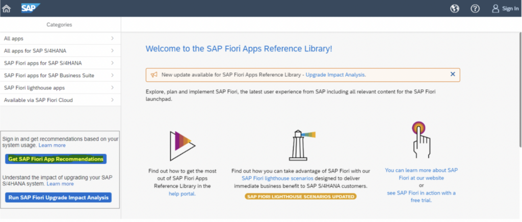 App Recommendations in SAP Fiori Apps Library - Mindset Consulting